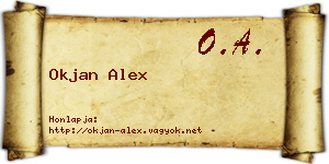 Okjan Alex névjegykártya